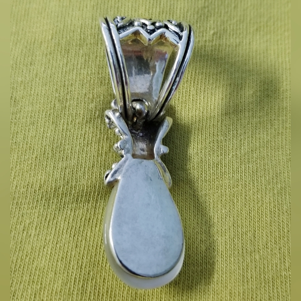 Tear Drop Shaped Moonstone Pendant In Victorian Revival Style.Stone 1.5mm Long - Picture 2 of 2